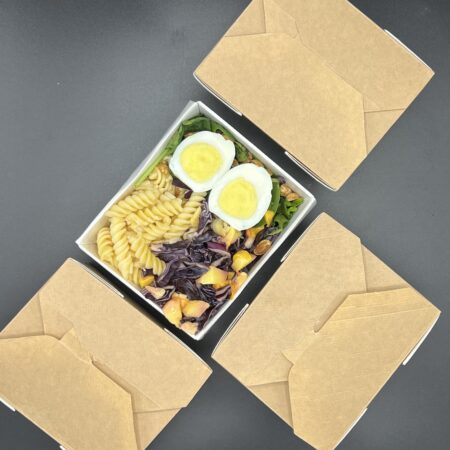 Fusilli, ovo, espinafres, manga e hortelã 300gr